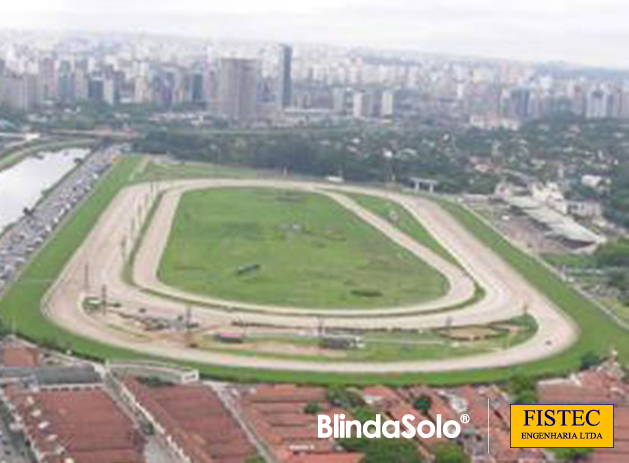 Imagem aérea do Conserto de Pista do Jockey Club de São Paulo