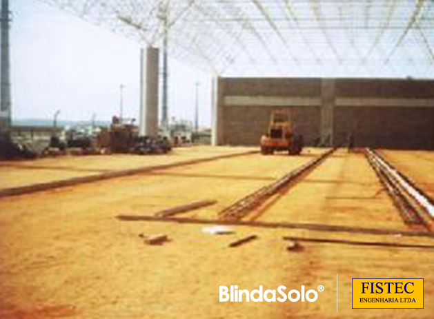 Imagem da construção do Galpão de Exportação no Aeroporto de Viracopos