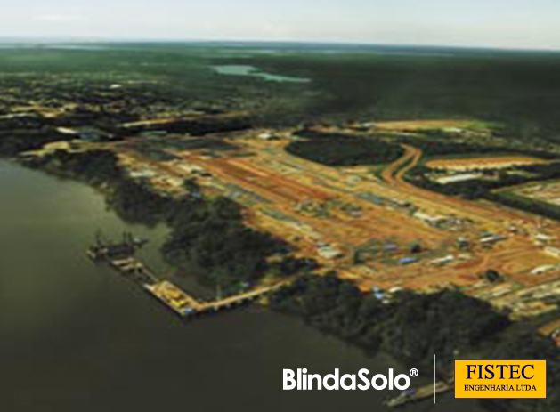 Foto aérea da construção do Complexo Industrial da Alcoa - Juruti/PA