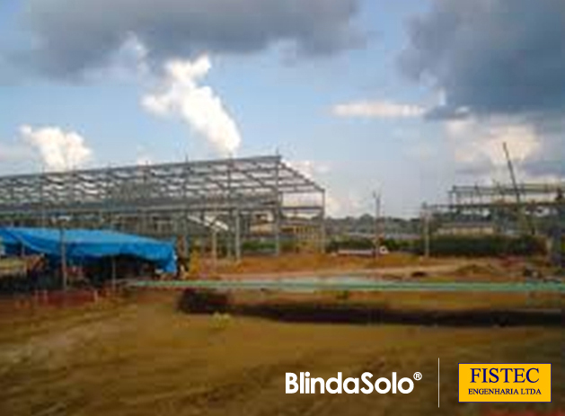 Foto da construção do Complexo Industrial da Alcoa - Juruti/PA