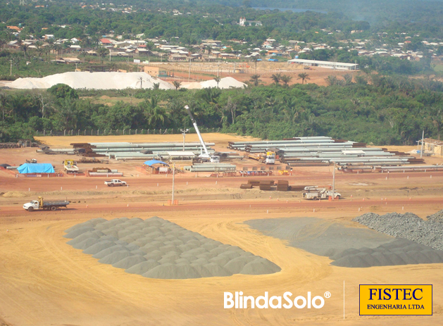 Foto da construção do Complexo Industrial da Alcoa - Juruti/PA